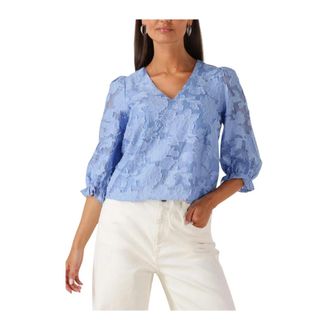 Selected Dames, Blouses & Shirts, Blauw, Maat: XS Katoen