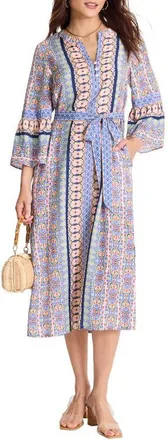 Tommy Bahama Mosaic Cove Mixed Print Dress in Peach Blossom at Nordstrom, Size X-Large