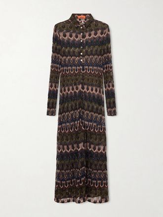 Missoni Cardigan In Maglia Crochet Metallizzata - Marrone