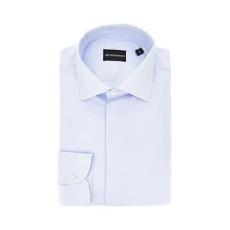 Emporio Armani Cotton twill shirt with striped motif Man 39