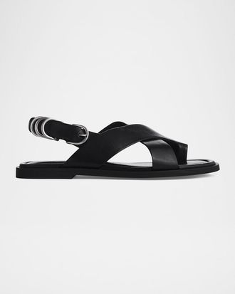 Rag & Bone Gia Leather Toe-Loop Slingback Sandals