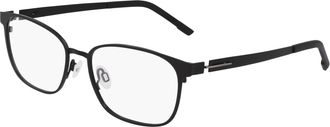 Flexon Demo With Dark Grey Magnetic Clip-On Rectangular Unisex Eyeglasses FLX1008MAG-SET 002 56