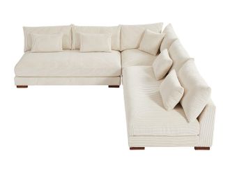 Vente-Unique Divano angolare reversibile in Velluto a coste Beige - SPERONE di PASCAL MORABITO