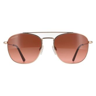 Serengeti Eyewear Aviator Shiny Rose Gold Mineral Drivers Gradient Carroll