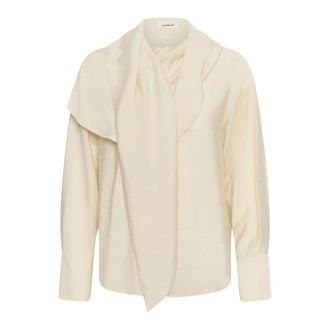 Soaked In Luxury SLLeodora Merapi V-neck Blouse - Dames - Blouses & Shirts - Beige - Maat: S