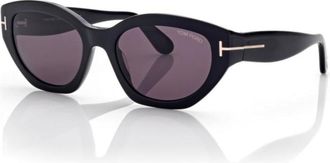 Tom Ford Black Acetate Cat Eye Grey Womens Sunglasses FT1086 01D 55