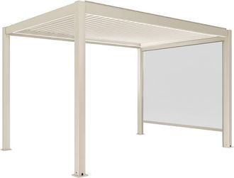 Oviala P&eacute;rgola bioclim&aacute;tica motorizada independiente, 3 x 4 m y 1 toldo