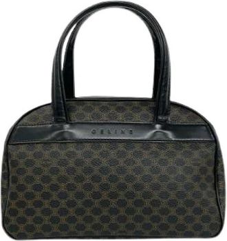 Celine Pre-owned Macadam Triomphe Leren Handtas - Dames - Vintage Handtas - Zwart - ONE Size - Leer - Vintage