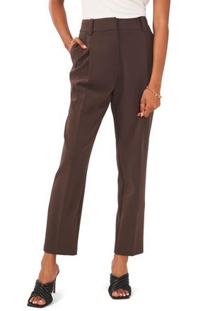 Vince Camuto Pleated Straight Leg Trousers in French Roast at Nordstrom, Size 8
