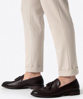 Wittchen Heren Leren Mocassins met Perforaties, Donkerbruin, Natuurlijk Leer