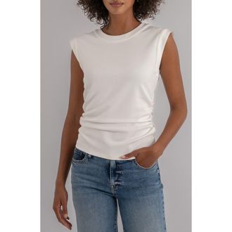 Kut from the Kloth Rayna Side Ruched Tank in Ivory at Nordstrom, Size X-Large