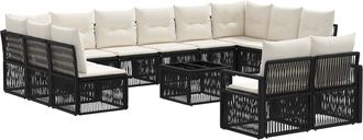 vidaXL Conjunto De Sof&aacute;s De Jard&iacute;n 13 Uds. Negro Rat&aacute;n Sint&eacute;tico Vidaxl