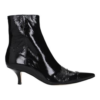 Maison Margiela Schoenen, Dames, Zwart, 37 1/2 EU, Leer, Tabi Enkellaarsjes