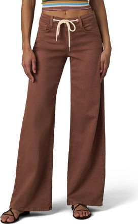 Joe's The Lou Lou Low Rise Drawstring Wide Leg Jeans in Chocolate at Nordstrom, Size 29