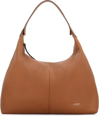 Kazar Lichtbruine ruime schoudertas - Dames - Schoudertassen - Bruin - ONE Size - Leer - Tassen