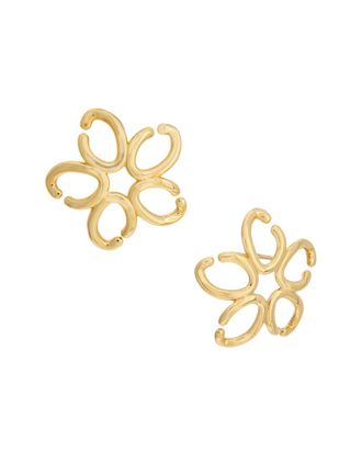 Oscar De La Renta Oscar De La Renta O Flower Gold Earrings