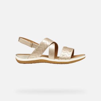 Geox Sandal Vega Woman Light Gold, Size: 35