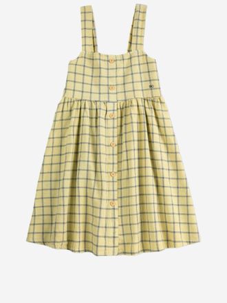 Bobo Choses Organic Cotton Checked Dress - Yellow