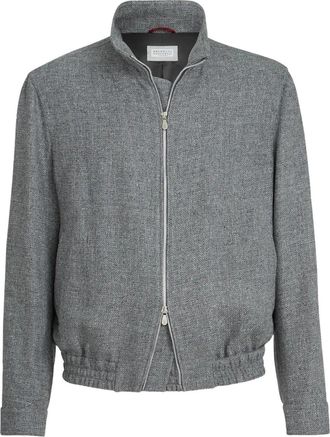 Brunello Cucinelli Jack met opstaande kraag - Grijs