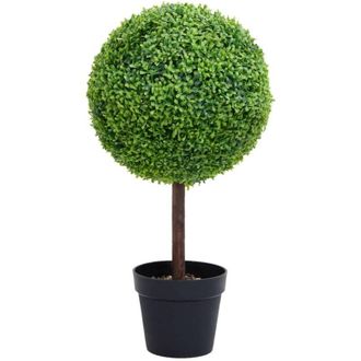 vidaXL Pianta di Bosso Artificiale a Sfera con Vaso Verde 71 cm - Vidaxl