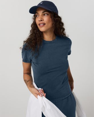 Vuori Clothing Short Sleeve Feather Classic T-Shirt - Garment Dye | Ocean Blue | XS, Size Extra Small