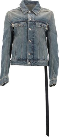 Rick Owens Denim Solid Shirt Collar Jacket
