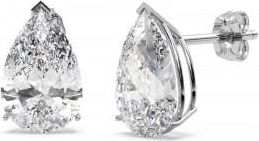 Allurez 0.75ct Pear-Cut Moissanite Stud Earrings 14kt White Gold (F-G, VVS1)