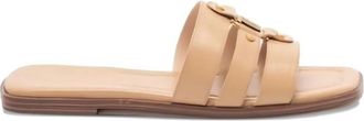 Twinset Leren Sandalen - Dames - Sandalen - Beige - 36 EU - Leer - Schoenen