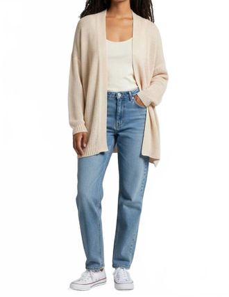 Elan Camel Rock & Love Cardigan In Cream