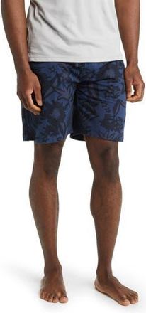 Majestic International La Palmera Floral Lounge Shorts in Indigo Leaf at Nordstrom Rack, Size Small