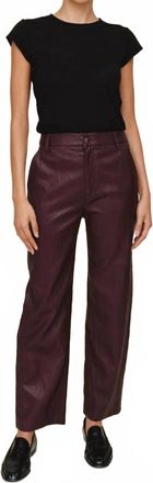 Bella Dahl Faux Leather Pants In Crimson Embers