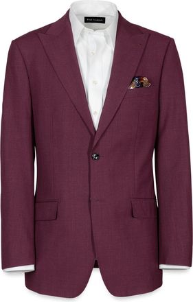 Paul Fredrick Wool Stretch Bengaline Peak Lapel Suit Jacket