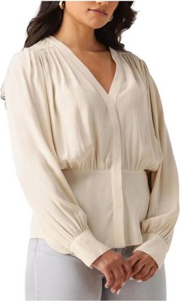 Second Female Elegante Elvas Blouse - Dames - Blouses - Beige - XS - Overhemden