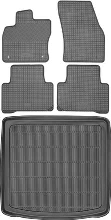 OEM Volkswagen Touran Ii Minivan A Partir De 2015 Set - Alfombrillas De Goma Para Coche + Alfombrilla Para Maletero