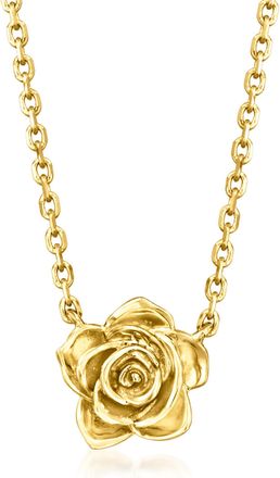 RS Pure by Ross-Simons Italian 14kt Yellow Gold Rose Necklace