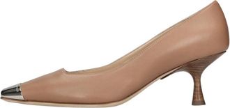 Sergio Rossi Leather Pump - Dames - Pumps - Bruin - 36 EU - Leer - Schoenen
