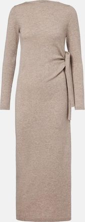 Jardin Des Orangers Gathered wool and cashmere midi dress
