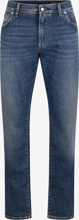 Dolce & Gabbana Ausgewaschene Jeans mit Logopl&auml;ttchen Slim
