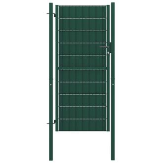 vidaXL vidaXL Cancello per Recinzione in PVC e Acciaio 100x204 cm Verde