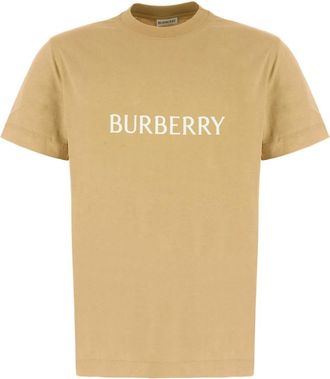 Burberry Logo Katoenen T-shirt - Heren - T-shirts - Bruin - S - Katoen - Tops