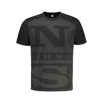 North Sails T-Shirts, male, Black, Size: L Black Cotton Men T-Shirt