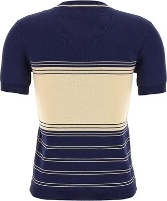 Valentino Garavani Womens Blue Cotton T-Shirt