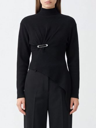 Lanvin Asymmetrical Draped Wool and Cashmere Blend Turtleneck Jumper