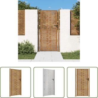 vidaXL Acciaio corten - Cancello da giardino 100x200 cm in acciaio Corten design quadrato