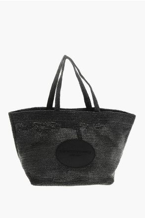 Alexander Wang Borsa Tote PUNCH XL in Rafia Sintetica con Logo Tono su Tono taglia Un