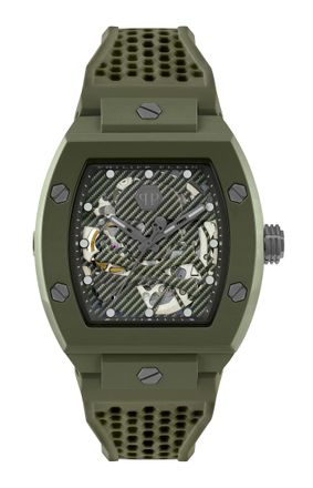 Philipp Plein The Skeleton Ecoceramic Heren Horloge Groen PWVBA0223