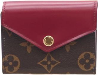 Louis Vuitton Brown Fuchsia Red Color Coated Canvas Wallet (Bi-Fold) (Pre-Owned)