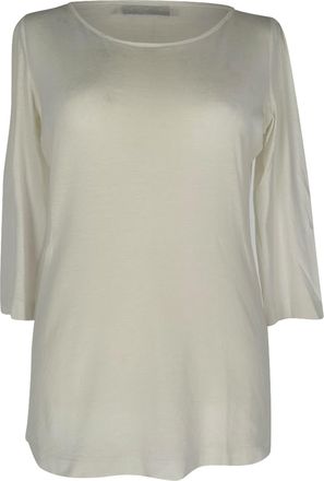 Jil Sander 3/4 Sleeve T-Shirt in White Cotton
