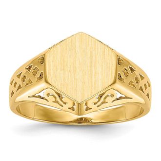 Diamond2Deal 14k Yellow Gold Open Back Signet Ring