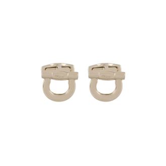 Ferragamo Cufflinks & Tie Clips, male, Yellow, Size: ONE SIZE Gold Gancini Cufflinks and Tie Clips